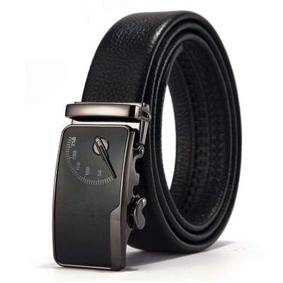 New business men's leather belt double-sided time buckle leather automatic buckle belt leather belts