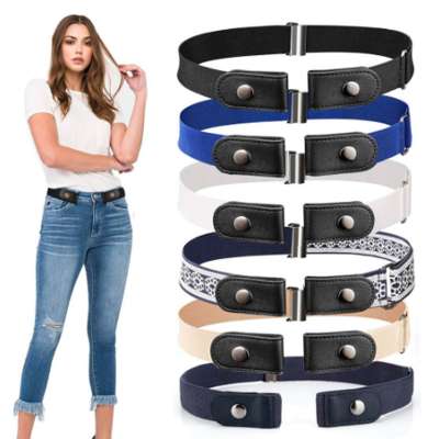 Wholesale linvisible Convenient Belt Ladies Stretch Jeans Belt Men Belt Simple High Density Stretched Elastic Buckle Free belts