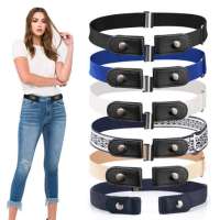 Wholesale linvisible Convenient Belt Ladies Stretch Jeans Belt Men Belt Simple High Density Stretched Elastic Buckle Free belts