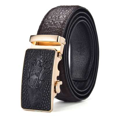 New style belt wholesale men's automatic buckle crocodile belt business male belt 2020 customized